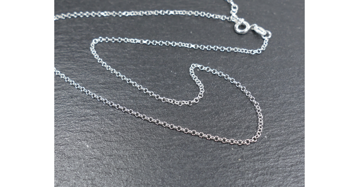 Collier Maille Jaseron Argent Massif 925/1000 Avec Rhodium Haute Qualité